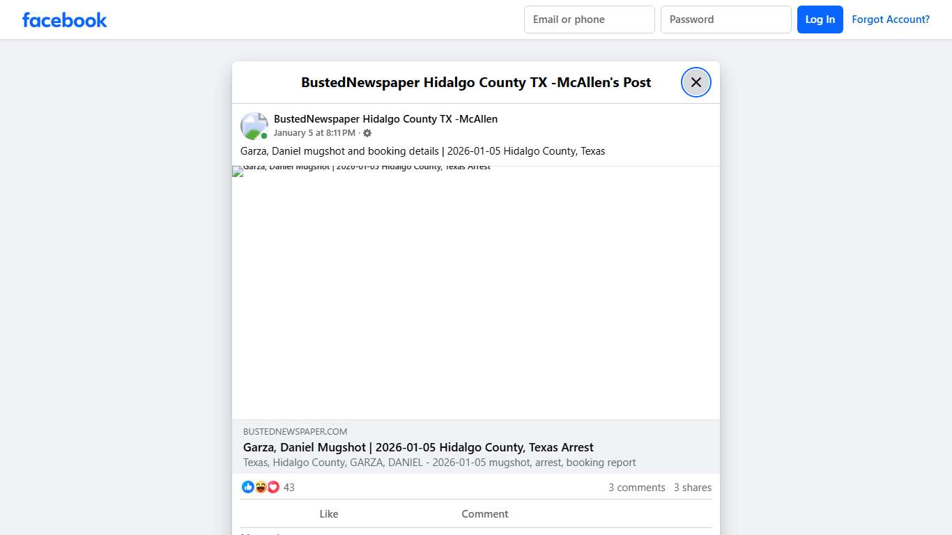 Garza, Daniel... - BustedNewspaper Hidalgo County TX -McAllen Facebook